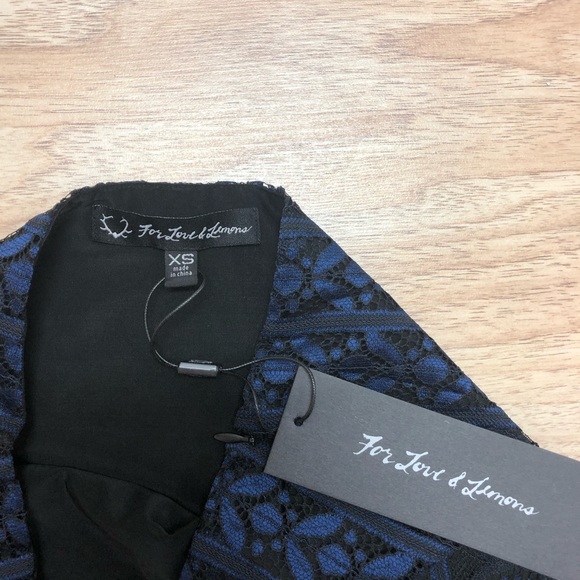 For Love & Lemons Lyla Skirt in Navy/Black - Picture 2 of 4